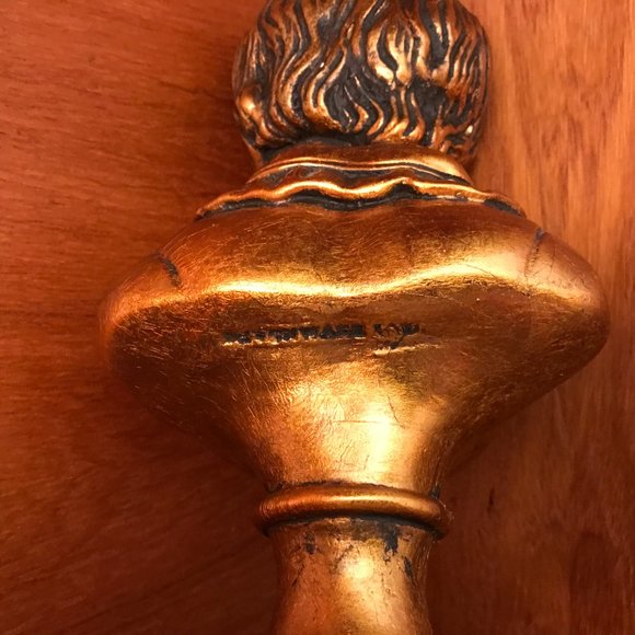 Mid Century Hand Painted 1960s Devonware Gold Chalkware Bust, Boy - Picture 6 of 7